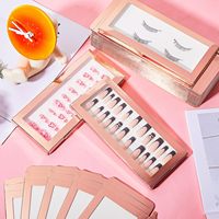 Boîtes en papier kraft personnalisables de luxe couleur or rose pour présentation d'ongles, en matériaux recyclés, pour emballage professionnel de salons de manucure