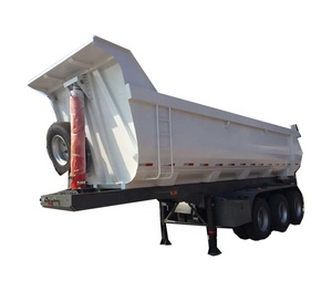 3 4 Axles Tandem Hydraulic Tipper Box Utility Trailer 45 Cbm Side Dump Trailers