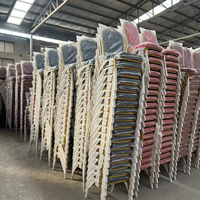 Chaise de banquet empilable rouge royal pour hôtel, chaises de salle à manger économiques pour la vente en gros, chaise de salle à manger moderne dorée pour salle de concert