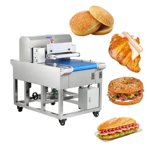 Automatische horizontale Kuchen-Schneidemaschine Hamburger Hot Dog Brot Kuchen-Schneidemaschine