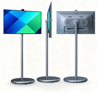 All-in-One Freistehender Mobiler Touch-Smart-TV Drehbarer Bodenständer Kabelloses Screen Mirroring Live-Stream Heim-Display Schwarz 60Hz