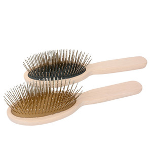 Herramienta de aseo para mascotas, cepillo de acero inoxidable para cortar el pelo de perros, de madera - Product Image 1