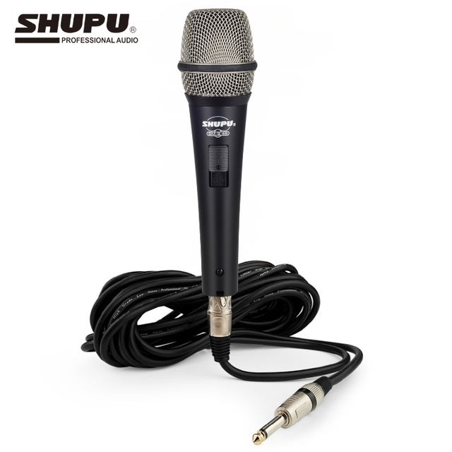 SHUPU Professional Dynamic Handheld Microphone SM-9.4S Black Cardioid Noise Cancelling Wired XLR Connector Portable Headset
