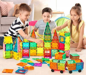 64pcs Magnetic <b>Blocks</b> 3D Diy Preschool Kids Toys Birthday Gift Magnetic <b>Build</b> <b>Blocks</b> Set Magnet Tiles Educational - Product Image 3