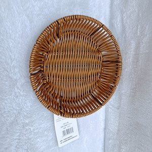 Woven Rattan Fruit <b>Basket</b> Rectangle Reusable Storage Tray For Kitchen Snack Display - Product Image 2