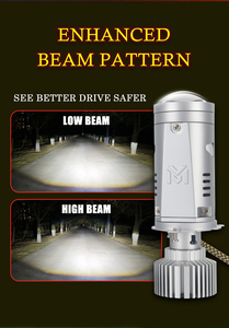GOODZOOM Mini projecteur bi-<span class=keywords><strong>LED</strong></span> pour phare, ampoule H4, projecteur <span class=keywords><strong>LED</strong></span> pour voiture, phares H4 pour voiture - Product Image 3