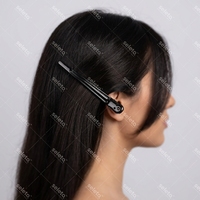 Pince à cheveux plate noire, une pièce, pour coiffure, en aluminium électroplaqué, pour salon de coiffure