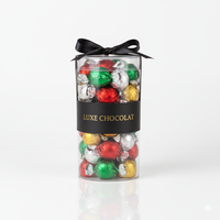 Boîte à chocolat cylindrique en acétate de plastique transparent de luxe en gros, tube d'emballage rond transparent avec couvercle