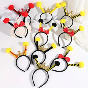 Nueva Diadema Divertida de Abejas con Bolas de Pompón Coloridas, Banda para el Cabello para Lavar la Cara, Accesorio para el Cabello para Niñas Felices, Decoración para Fiestas de Cumpleaños de Princesas - Product Image 4