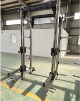 Machine de musculation semi-rack professionnelle en acier inoxydable de haute qualité avec glissière de puissance pour squats et exercices d'épaules à domicile