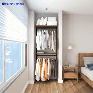 Set di Mobili <span class=keywords><strong>per</strong></span> Camera da Letto <span class=keywords><strong>per</strong></span> Bambini Design Giapponese <span class=keywords><strong>Armadio</strong></span> in Legno Regolabile con Ante in MDF e Spazio Appendiabiti <span class=keywords><strong>per</strong></span> Camerette - Product Image 2