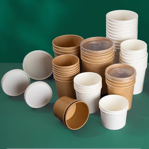 Bols jetables en papier kraft à paroi unique pour les récipients alimentaires de soupe chaude avec logo personnalisé - Product Image 3