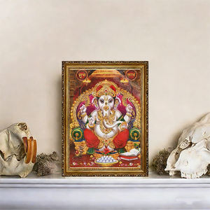 Autel hindou indien de Ganesha, dieu de la sagesse et de la richesse, <span class=keywords><strong>art</strong></span> mural encadré - Product Image 1