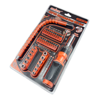 Kit d'outils à main 43 pièces avec embouts de tournevis, clé à cliquet, douilles hexagonales, embouts plats, Phillips, Torx pour réparation domestique et bricolage