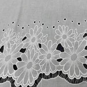 Nouvelle collection de tissus brodés en coton épais, dentelle de luxe rose fuchsia pour châle - Product Image 2