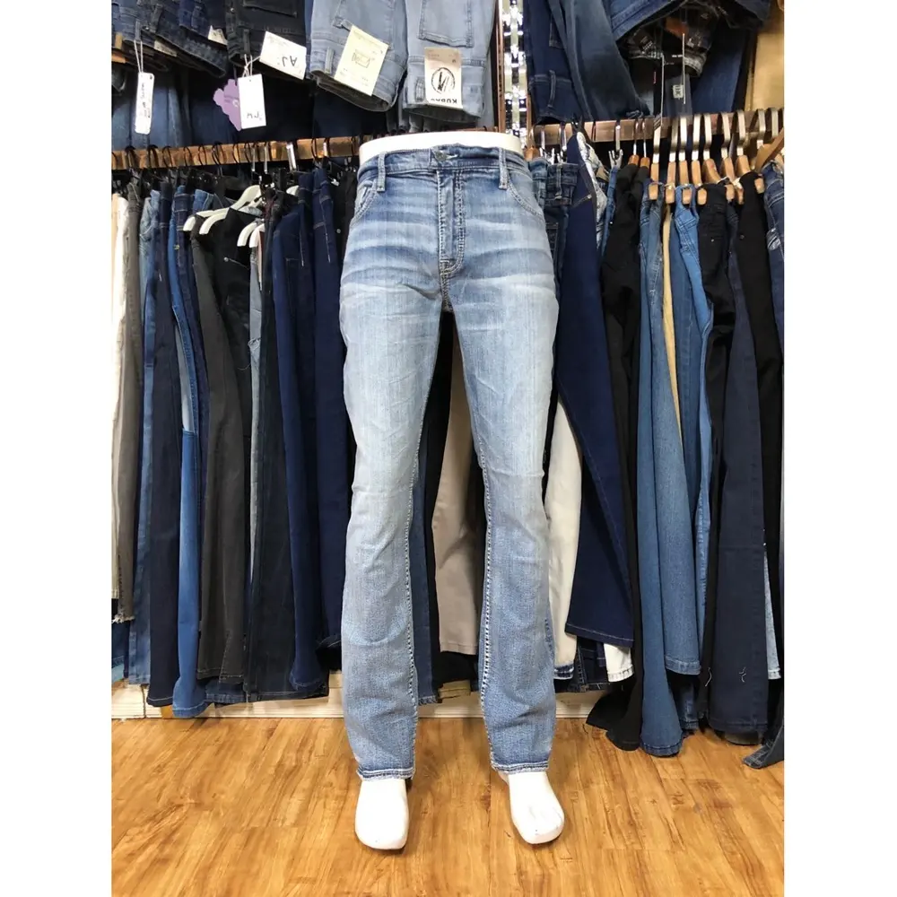 Leftover, Nhãn Hiệu Cao Cấp Hàng May Mặc/Quần Áo Thặng Dư Denim Nam Giới Bông Giản Dị Căng Với Túi Jeans Stocklot