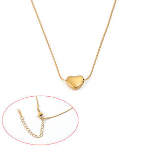 Acier Inoxydable Pvd Plaqué Or 3D Coeur Collier Snaky Chian Collier pour Filles Femmes - Product Image 3