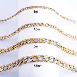 Collier en acier inoxydable pour femmes et hommes, chaîne cubaine gourmette, collier ras du cou punk hip-hop, accessoires de fabrication de bijoux, cadeau DIY - Product Image 1
