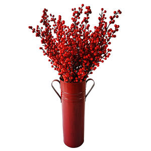 O-X0073 Baies artificielles en gros, décorations de Noël, fruits artificiels en mousse, baies rouges, arrangement de fleurs de Noël - Product Image 2