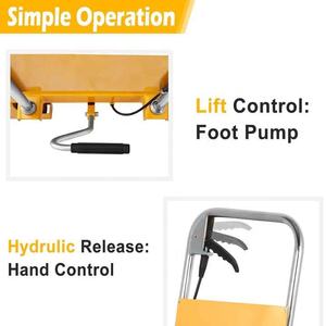 Ce認定300kgモバイルシザーリフト新しい地面手動ハンドリングリフター小型ロープロファイル - Product Image 4