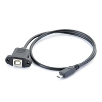 Câble de charge et de données USB 2.0 Type B femelle vers Micro USB 5 broches à montage sur panneau pour imprimante et scanner