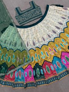 พรีเมี่ยมคุณภาพใหม่ออกแบบพรรคสวมใส่ดูชุดผ้าไหม Taffeta หนักด้วยลําดับเย็บปักถักร้อยหนักทํางานด้วยแขนยาว - Product Image 2