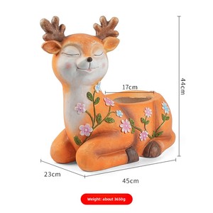 Large Eco-Friendly Resin <strong>Deer</strong> Flower Pot Outdoor Succulent Garden Ornament for Courtyard Balcony Decorations Resin Crafts - Product Image 6