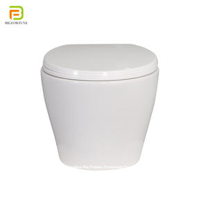 Toilette murale ronde en céramique européenne salle de bain toilette suspendue commode en porcelaine blanche p piège toilette suspendue sans rebord - Product Image 2