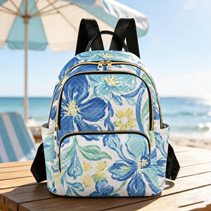 Mochila Acolchada Ondulada al por Mayor para Mujer, Mochila de Viaje de Gran Capacidad con Bolsillo con Cremallera - Product Image 1
