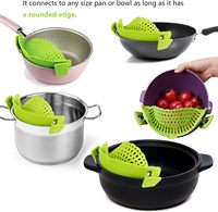 Passoire à clipser en silicone, passoire universelle réglable pour casserole, égouttoir résistant à la chaleur pour pâtes, nouilles et légumes