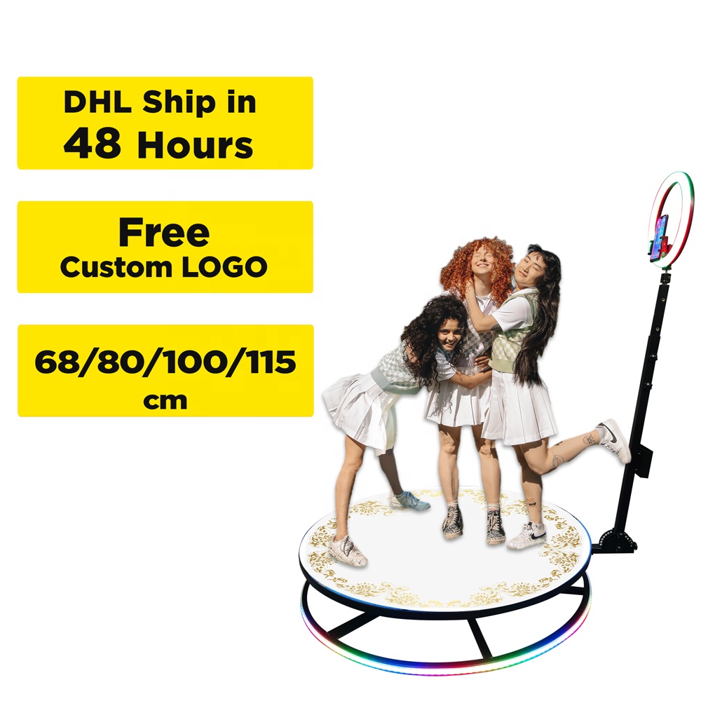 Shipping in 48h Cheap Dropshopping 115cm Party LED Photo Booth 360 Automatic Ipad Camera Video 360 Photo Booth Photobooth Kiosk