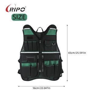 Chaleco de herramientas de tela Oxford multifuncional personalizable RIPO con ropa de trabajo de seguridad multibolsillo que incluye bolsa de almacenamiento de herramientas - Product Image 2