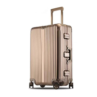 Ensemble de valises de voyage en aluminium sur mesure, bagage cabine de marque de luxe avec roulettes pivotantes et serrure TSA