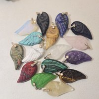 Pendentif en pierre naturelle sculpté, accessoire de bijoux DIY sur le thème de la nature