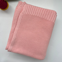 Couverture en tricot torsadé 100 % coton de couleur unie pour poussette, bébé, enfant, couverture d'emmaillotage, couverture de canapé