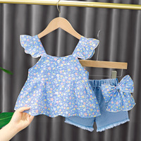 Nouvelle Collection Été : Ensemble Short et T-shirt Manches Courtes en Coton Style Coréen pour Bébé Fille – Motifs Pomme, Pêche, Ananas – Vêtements Frais et Adorables pour Tout-Petits