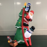 Décorations de Noël gonflables amusantes et colorées pour l'extérieur avec un Père Noël qui grimpe, de haute qualité, pour la cour, une grande poupée, amusant pour la famille !