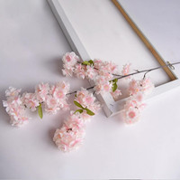 Bunga Sakura Sutra Buatan Realistis 101cm Tangkai Tunggal Terlaris, Hiasan Tengah Meja Putih untuk Rumah, Pernikahan, Paskah