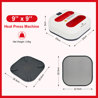 Presse à chaud électrique portable mini manuelle 9''x9'' pour vêtements, t-shirts, chapeaux et sacs