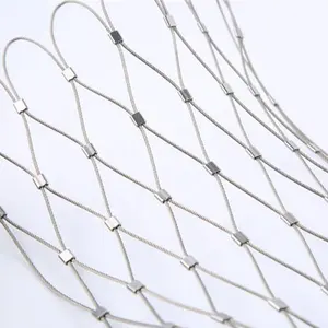 Cable de virola de alambre de metal de acero inoxidable 316 malla de cuerda cuadrada para zoológico