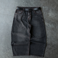 Ensemble deux pièces en jean pour homme, fabrication sur mesure, effet délavé, veste multi-poches, jean large, broderie streetwear vintage 3D