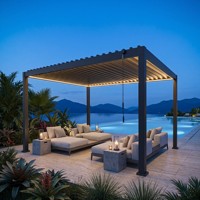 Pergola Modulaire d'Extérieur en Aluminium à Double Couche avec Lames Orientables, Plusieurs Finitions de Couleur, Structure d'Ombrage pour Fêtes