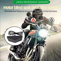 Impermeable 2,4 Ghz motocicleta BSD cambio de carril asistencia microondas Radar Sensor punto ciego sistema de monitoreo para motocicletas