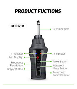 Instrumento de saxofón inalámbrico, sistema de micrófono de condensador UHF recargable profesional, Mejor Micrófono de saxofón con clip para la venta - Product Image 4
