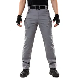 Pantalones de lona de algodón para hombre, pantalón táctico elástico para trabajo al aire libre, combate, senderismo, caza, trabajo, Cargo