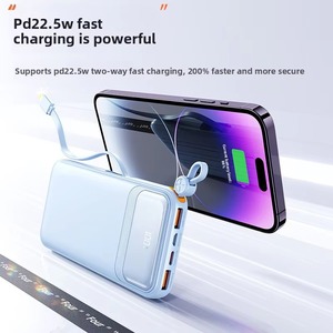 <span class=keywords><strong>Batterie</strong></span> au lithium polymère à charge rapide PD 22,5 W, 10 000 mAh, <span class=keywords><strong>batterie</strong></span> <span class=keywords><strong>externe</strong></span> portable avec prise en charge du câble de données, logo <span class=keywords><strong>personnalisable</strong></span> - Product Image 1