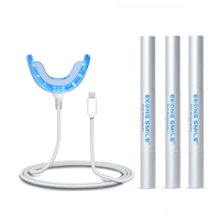 Kit de Blanqueamiento Dental con Gel Blanqueador de Dientes Orgánico para el Hogar, Sin Peróxido, con 5 Cápsulas LED