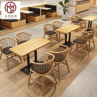 Restauration rapide en chêne banquettes canapé café carré Commercial café bois Restaurant meubles Table et chaise ensemble de sièges