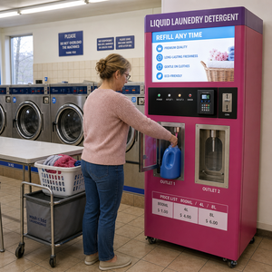 Máquina Expendedora de Detergente Líquido de 160L, Dispensador de Detergente para Lavandería, Bomba de 220V, Pago con Código QR, Tarjeta y Monedas, Máquina de Llenado de <span class=keywords><strong>Autoservicio</strong></span> - Product Image 6
