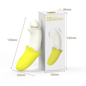 Vibrateur puissant en silicone en forme de banane, 12 modes, stimulateur de masturbation féminine, produit sexuel mignon, clitoridien USB - Product Image 6